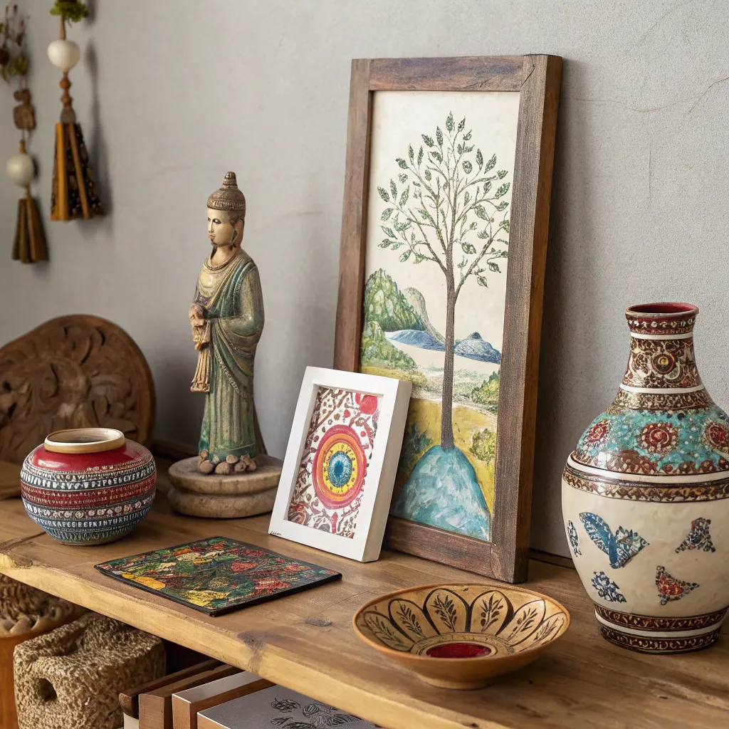 Collection of artwork and crafts