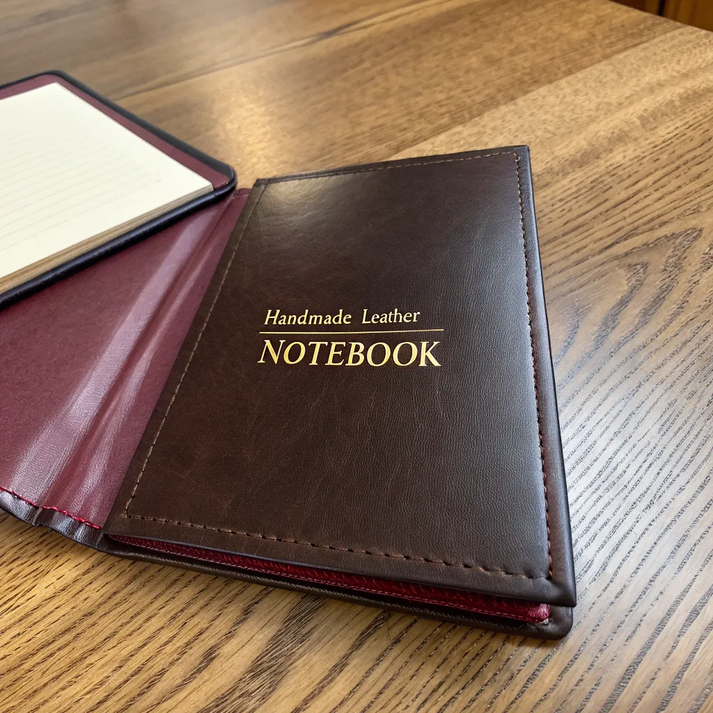Handmade leather-bound notebook